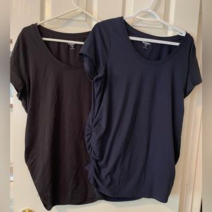 2 Old Navy Maternity Tops-navy & black, sz XL